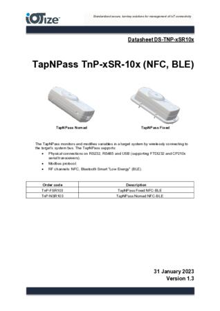   TapNPass (TnL-NSR103, TnL-FSR103) Datasheet