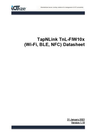   TapNLink TnL-FIW10x (Wi-Fi, BLE, NFC) Datasheet